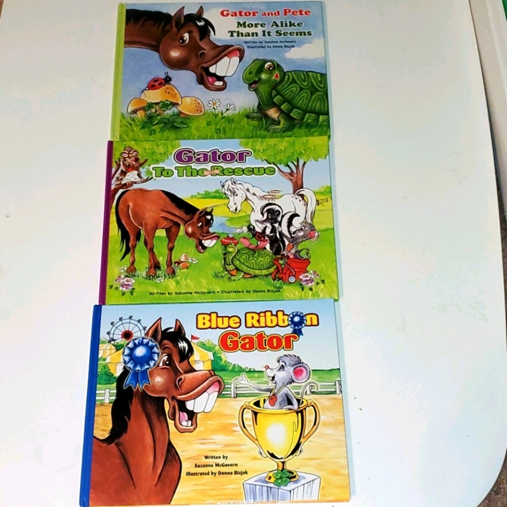 Set 3 large hardcover Gator (the horse) books